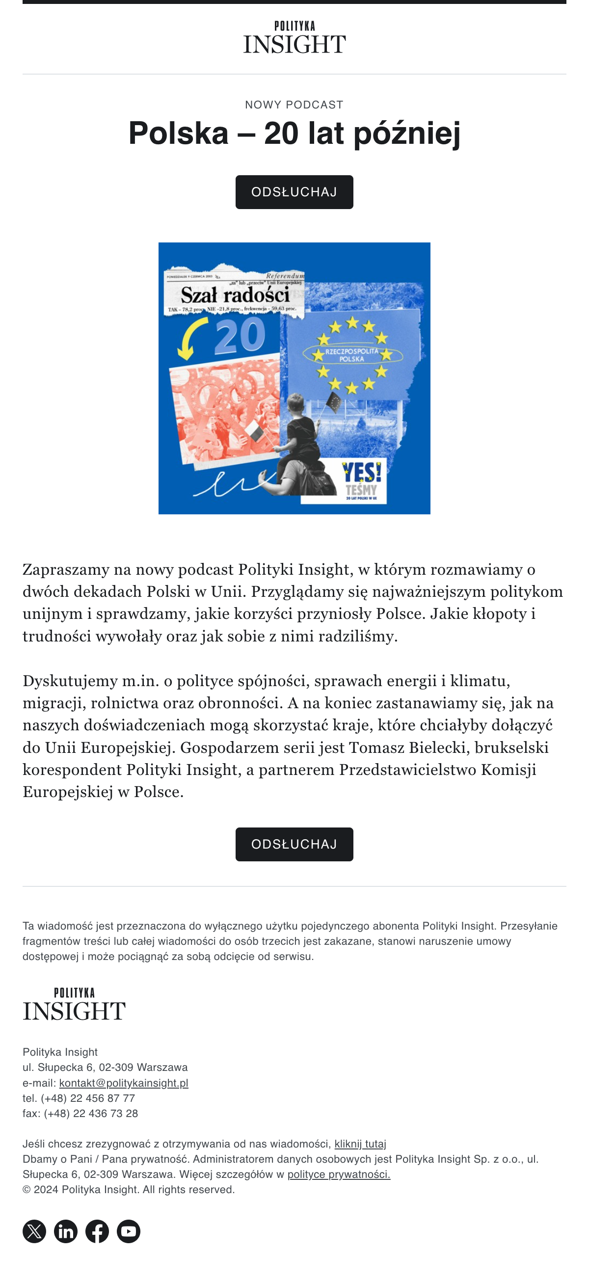 Polityka Insight - newsletter podcast