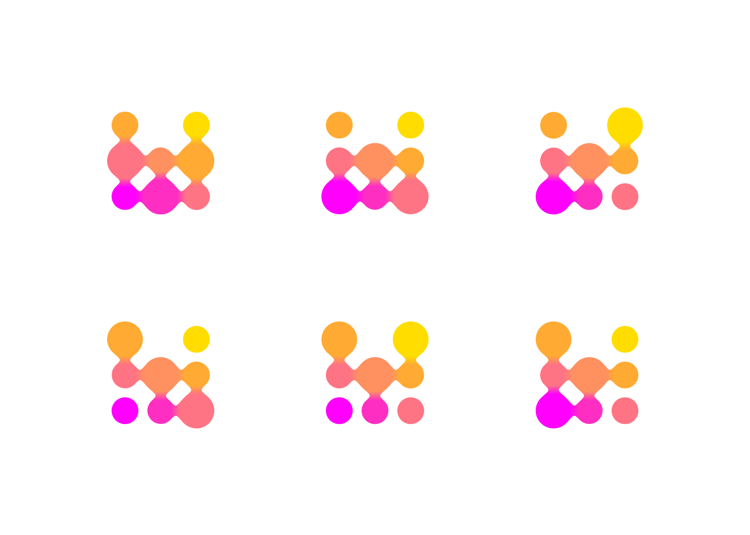 Muzaic generative logo variants